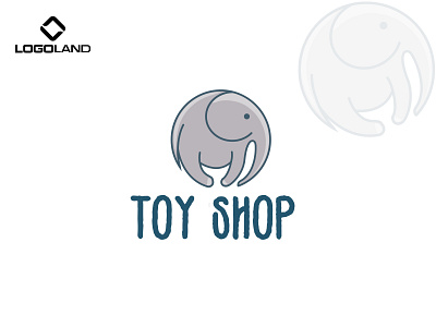 TOY SHOP Minimal logo Designed By LOGOLAND elephant logo graphic design icon logo illustration logo minimal pet logo pet shop logo toy shop logo vector