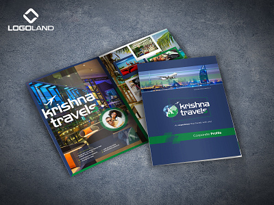 Krishna Travels Brochure Designed By LOGOLAND brochure design design flyer design graphic design illustration minimal pamphlet designs tour and travel