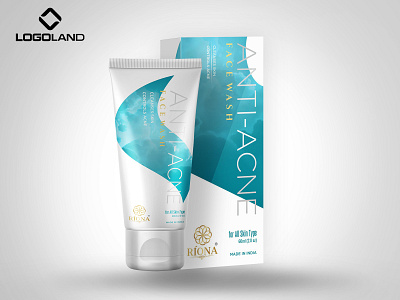 Riona Facewash Tube Inner and Outer Designed By LOGOLAND cosmetic pacakging design graphic design illustration label designs logo minimal tube packaging vector