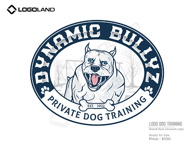 Dynamic Bullyz (Unused Logo Dog Training Ready For Sale in $100) animal logo branding design dog logo dog training emblem graphic design illustration k9 business minimal pet logo round logo vintage logo