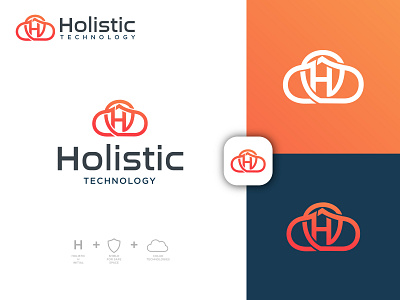 Holistic Technology Minimal Logo design By LOGOLAND branding cloud computing cloud logo graphic design illustration logo minimal modern logo software technology