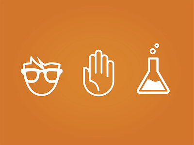 Nerd Science Icons flat icons monotone