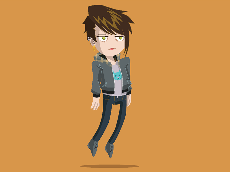 Unimpressed Biggles vector character illustration