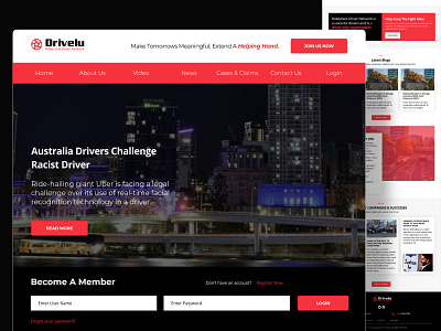 Rideshare Driver Network - Website design app creative ui design driver driver association driver community driver network landing page landing page network rider associaltion ui ui ux ux website website design website designing website ui website ux