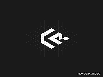 CR Monogram Logo arrow brand branding cr grid head initial lettergram logomark logovibe monogram