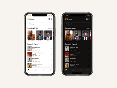 Music player app design ui