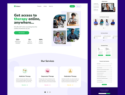 Mental health website app design ui ux