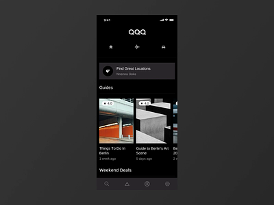 Travel App Guide airlines application booking dark theme journey map mobile app design search engine travel travel agency travel app trip ui design ui ux concept user experience design