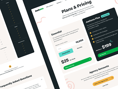 Justuno - Pricing b2b clean design corporate extension illustration interface marketing landing page platformm product design saas user experience design ux ui visual identity
