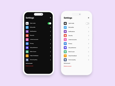 Day 7 design challenge (settings screen) app calculate design product design ui ux uxdesign