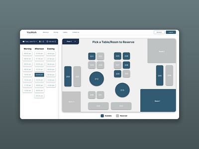 Table Reservation Interface booking concept design interface reservation ui