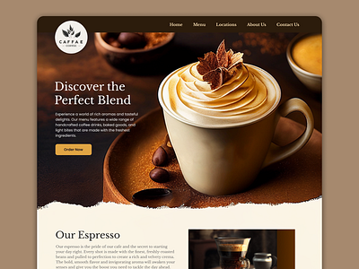 Coffee Shop - Website UI Design branding concept design ui ux ux design website