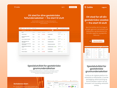 CoSite Website — Geotechnical Field Studies Company app branding design logo monterail orange simple typography ui web webdesign website