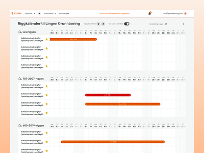 CoSite Application — Calendar View app calendar design flat flat design minimal modern monterail norway orange product design simple table typography ui ux vector web