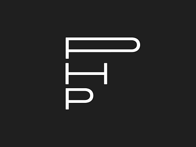 PHP logo black and white design lettering letters logo minimal minimalistic simple vector