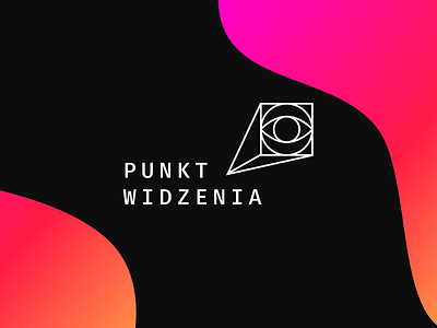 Punkt Widzenia logo bw design eye gradient line art logo minimal simple typography