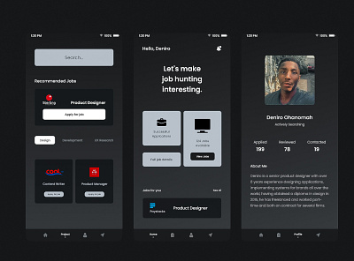 Jobberman (dark mode) adobexd design minimal ui ux