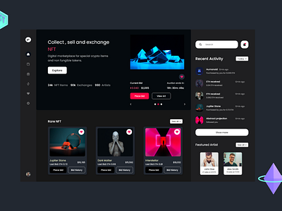 NFT Dashboard adobexd branding design ui ux