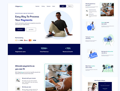 "Chipperpay" a concept fintech landing page. adobexd design illustration minimal ui ux