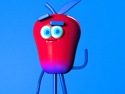 MANZANA CON AZUL animation app branding cinema4d creative design digitalart illustration minimal web