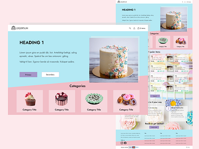 Web design: landing page for cake shop figma ui web design