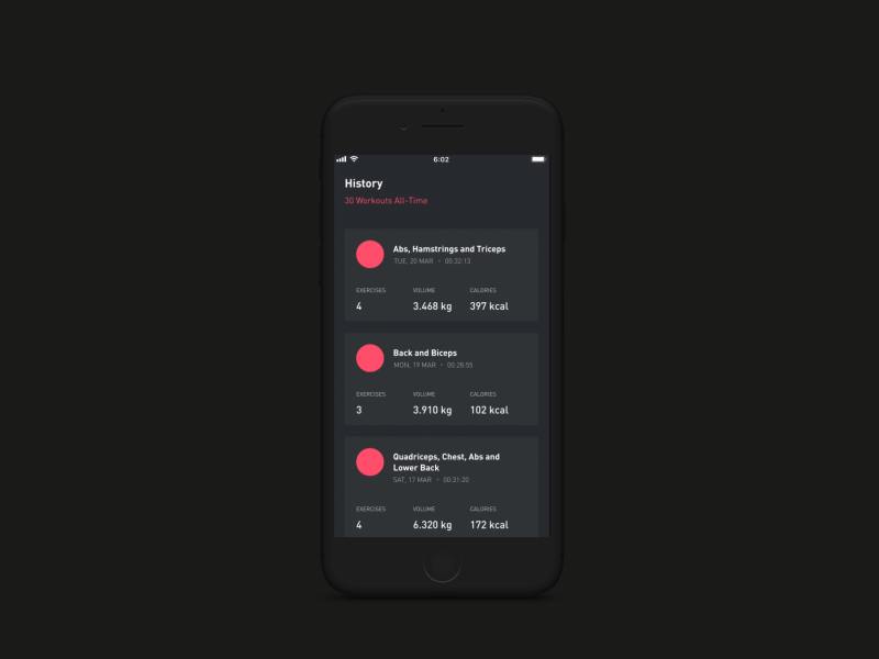 Fitbod App Concept animation app concept fitbod gif interaction design invision studio ios iphone prototype ui ux workout