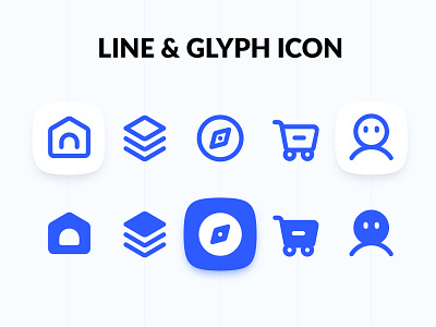 Line & Glyph Icon glyph icon graphic icon line icon vector