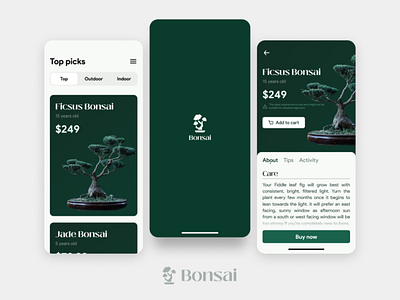 Bonsai 3d animation bonsai branding conceptdesign design graphic design illustration inspiration logo mobile mobileapp motion graphics newdesign plant plants ui uiux webapp website