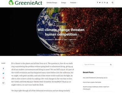 Greenieact blog design ui ux web website wordpress