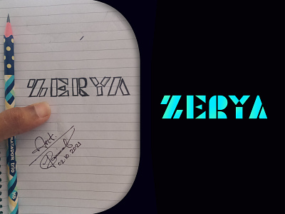 ZERYA | NAME ART colorful colorful name art creative logo design eye catchy graphic design graphic designer illustration jahir al jarif logo designer logo minimal minimalism modern modern minimalist logo design modern name art name art name artist simple vector zerya name art