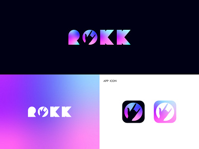 ROKK | METAL MUSIC WEBSITE app icon app logo best logo 2021 branding creative logo design graphic design logo minimal minimalism modern modern minimalistic logo music logo rock icon rock logo rock music logo rokk logo vector website logo wordmark logo