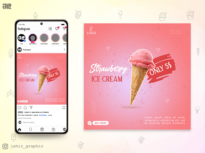 SOCIAL MEDIA POST DESIGN || SUMMER ICE CREAM SALE POSTER banner design brochure design design flyer design freelance graphic deisgner freelancer graphic design marketing post design minimal minimalism online sale post design photoshop psd social media marketing social media post design social media poster design