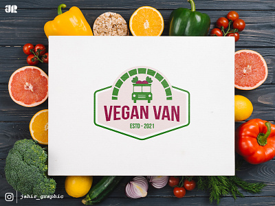 VEGAN VAN || Vegan Food Truck Logo branding creative logo design emblem logo freelance logo designer freelancer graphic design graphics design graphics designer logo logo design logo designer minimal minimalism remote graphic designer vector vegan food logo vegan food truck logo vegan logo vintage logo