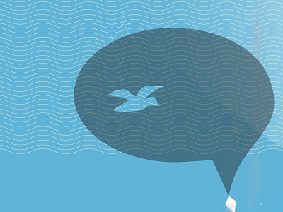 Dialogue bird blue conversation duck flat flight illustration silhouette sky