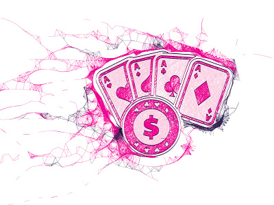 Poker card digital draw illustration painting playing poker