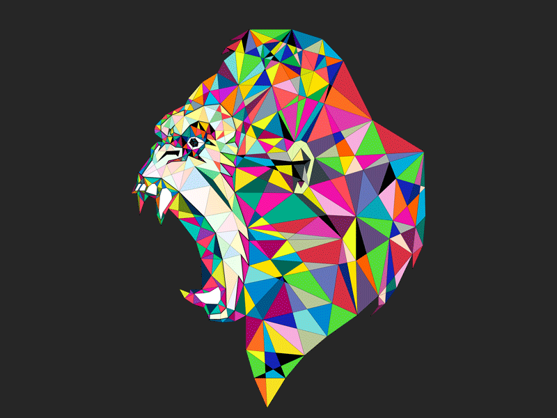 GIFF animal color digital gorilla low poly