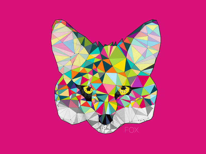 Fox animal fox giff low poly polygon