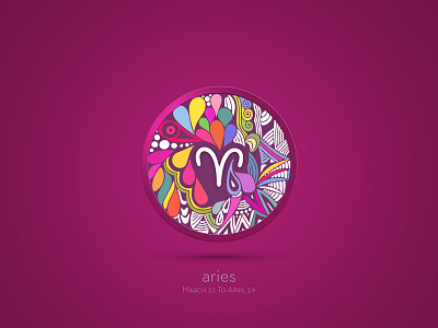 Aries april aries color draw icon magenta march top zegtangle zodiac