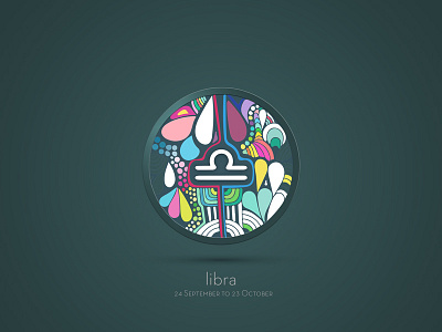 Libra adobe handmade icon illustration libra photoshop zegtangle zodiac