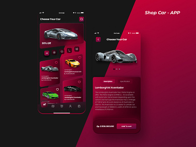 Shop Car - App graphic design ui user userinterface ux