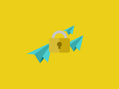 Email Security Icons email flat icon illustraion lock minimal paper plane security
