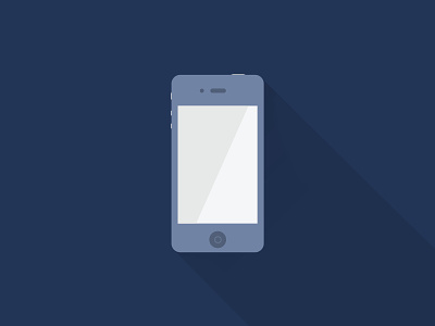 Iphone flat icon iphone long shadow navy