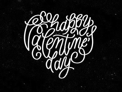 Happy Valentines Day heart lettering valentines