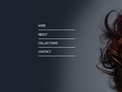 Keith Kane Website - Nav button dark hair link minimal nav pixel simple