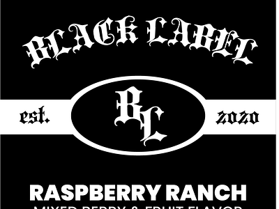 Black Label Raspberry Ranch branding design flat graphic design illustration illustrator logo minimal typography vector