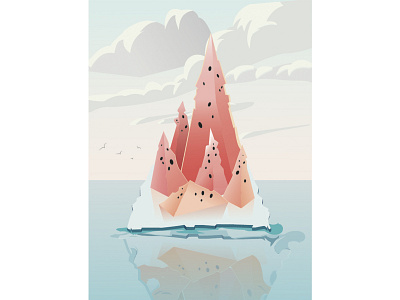watermelon mountain design illustration vector