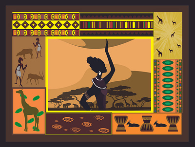 carpet in african style africa capture carpet design illustration style vector woman