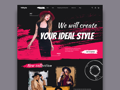 Your ideal style black dresses grunge hat pink smears style texture web design