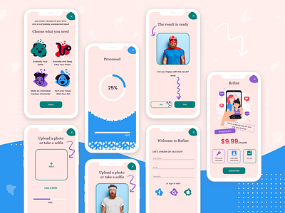 Quiz blue loading offer pink quiz registration sales funnel ui ux web design