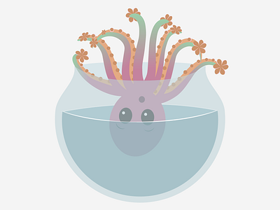 Misleading appearances appearance aquarium cute animal design flowers illustration octopus